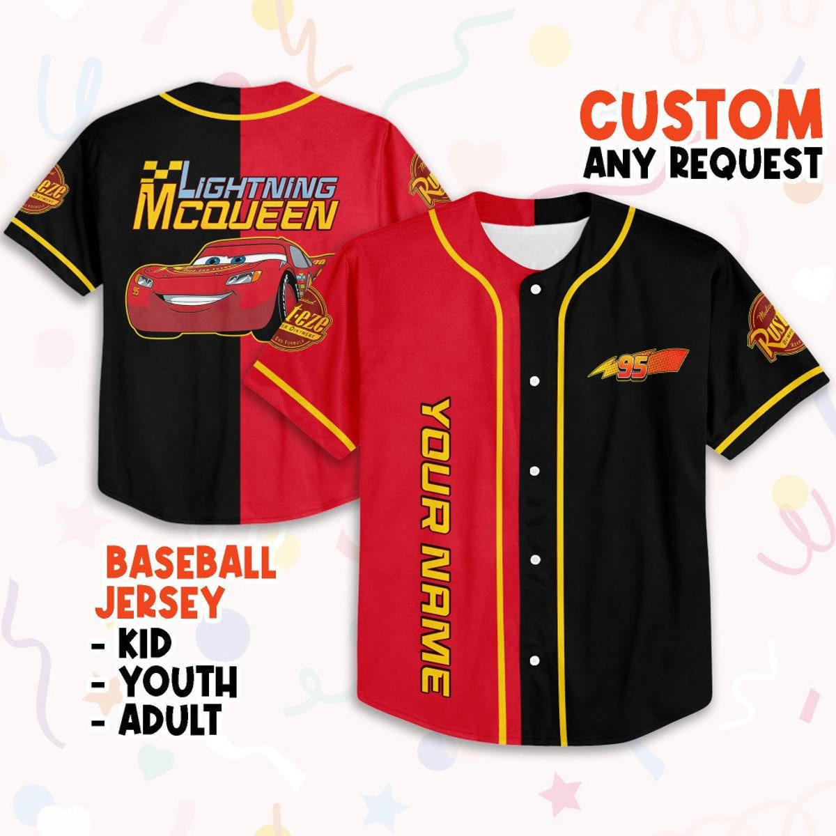 Mckenzieshoponline Cars Lightning Mcqueen Disney Personalized Baseball Jersey For Fans - Image 2