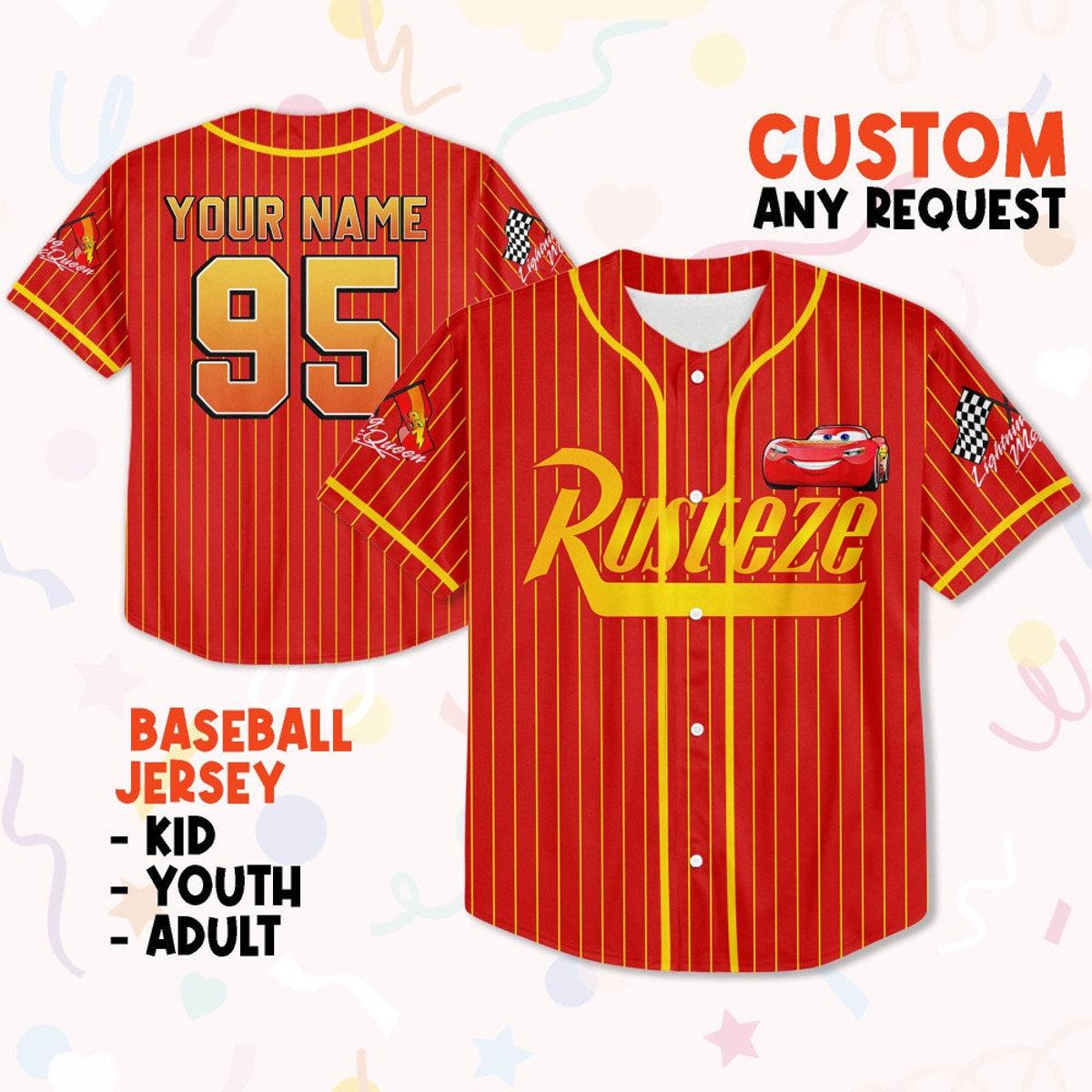 Mckenzieshoponline Cars Lightning Mcqueen Rust-ez Team Personalized Baseball Jersey For Fans