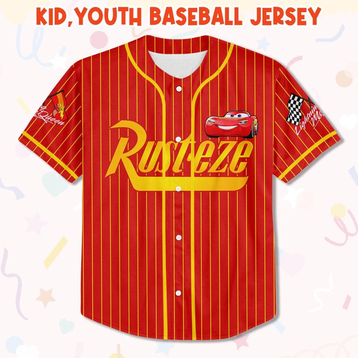Mckenzieshoponline Cars Lightning Mcqueen Rust-ez Team Personalized Baseball Jersey For Fans - Image 3