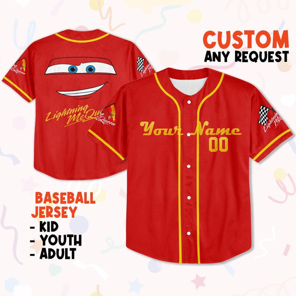 Mckenzieshoponline Cars Lightning Mcqueen Smile Personalized Baseball Jersey For Fans - Image 2
