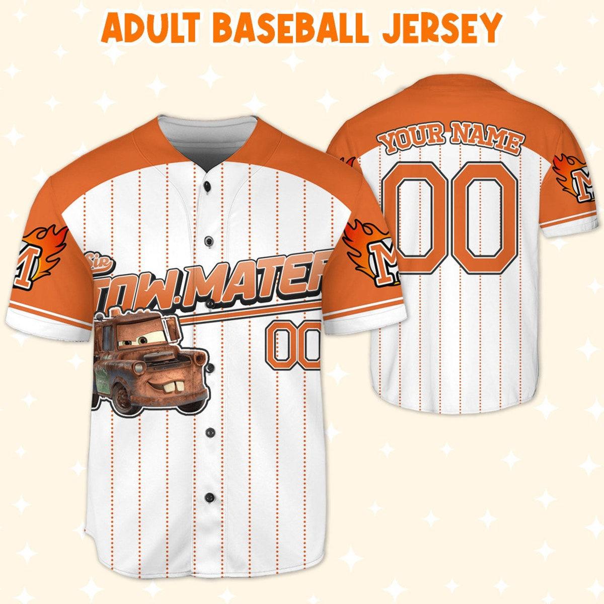 Mckenzieshoponline Cars Mater Orange Cool Lightning Mcqueen Personalized Baseball Jersey For Fans - Image 6
