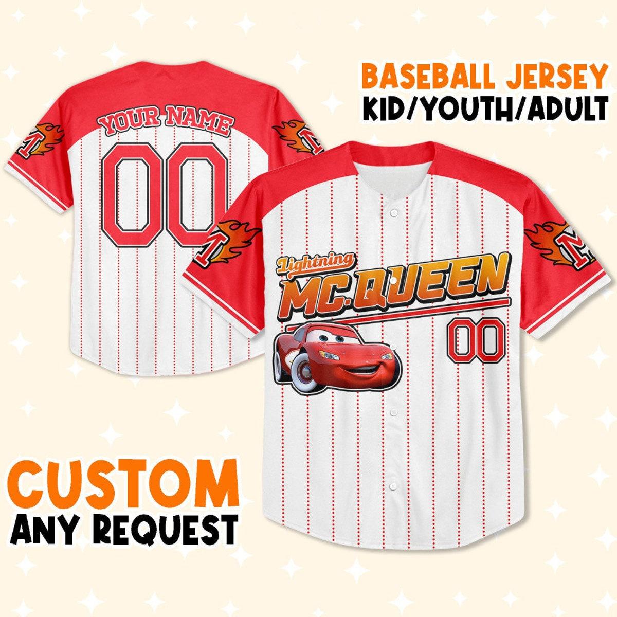 Mckenzieshoponline Cars Mcqueen Red Cool Lightning Mcqueen Personalized Baseball Jersey For Fans - Image 2