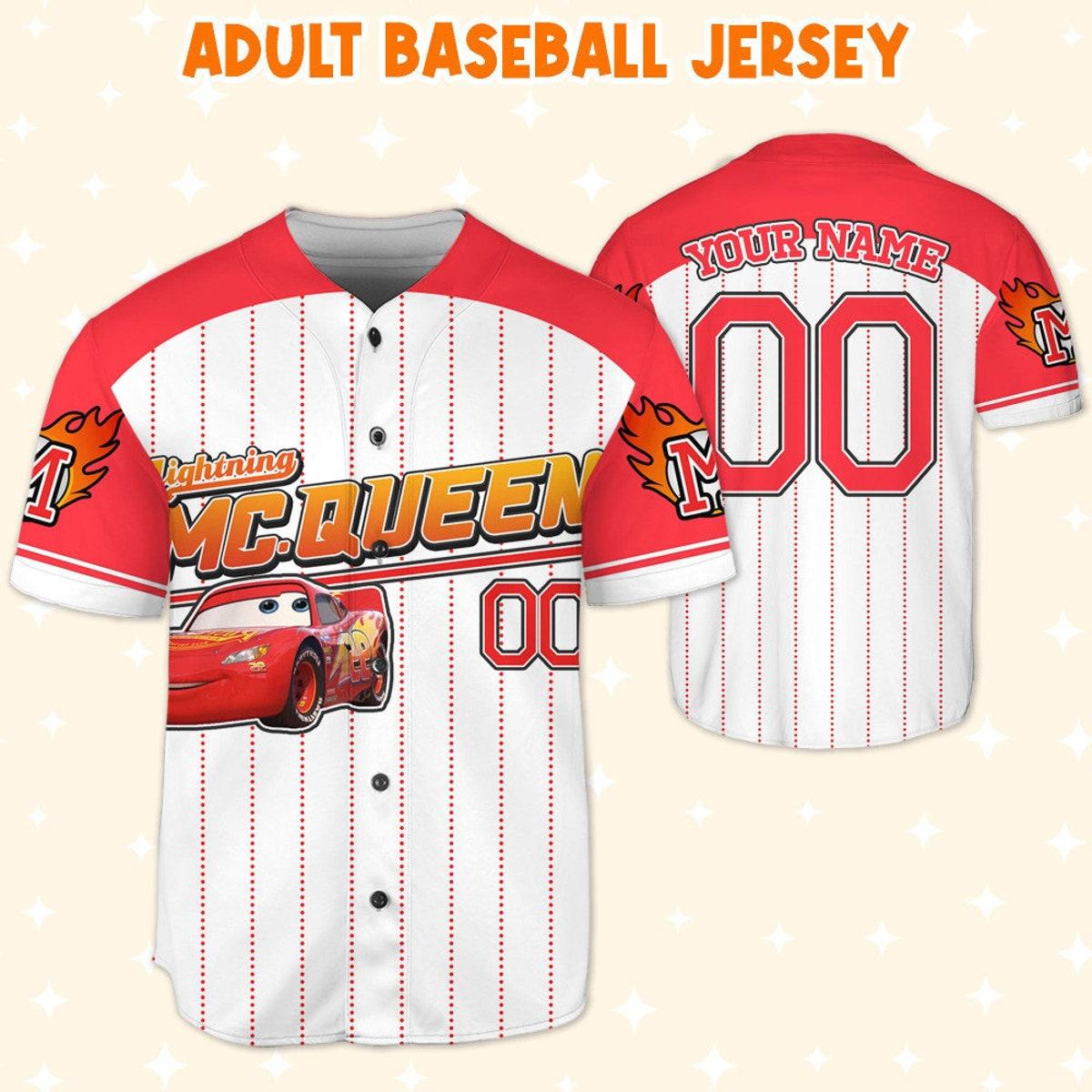 Mckenzieshoponline Cars Mcqueen Red Curious Lightning Mcqueen Personalized Baseball Jersey For Fans - Image 6