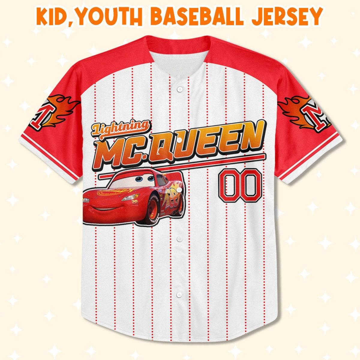 Mckenzieshoponline Cars Mcqueen Red Curious Lightning Mcqueen Personalized Baseball Jersey For Fans - Image 3