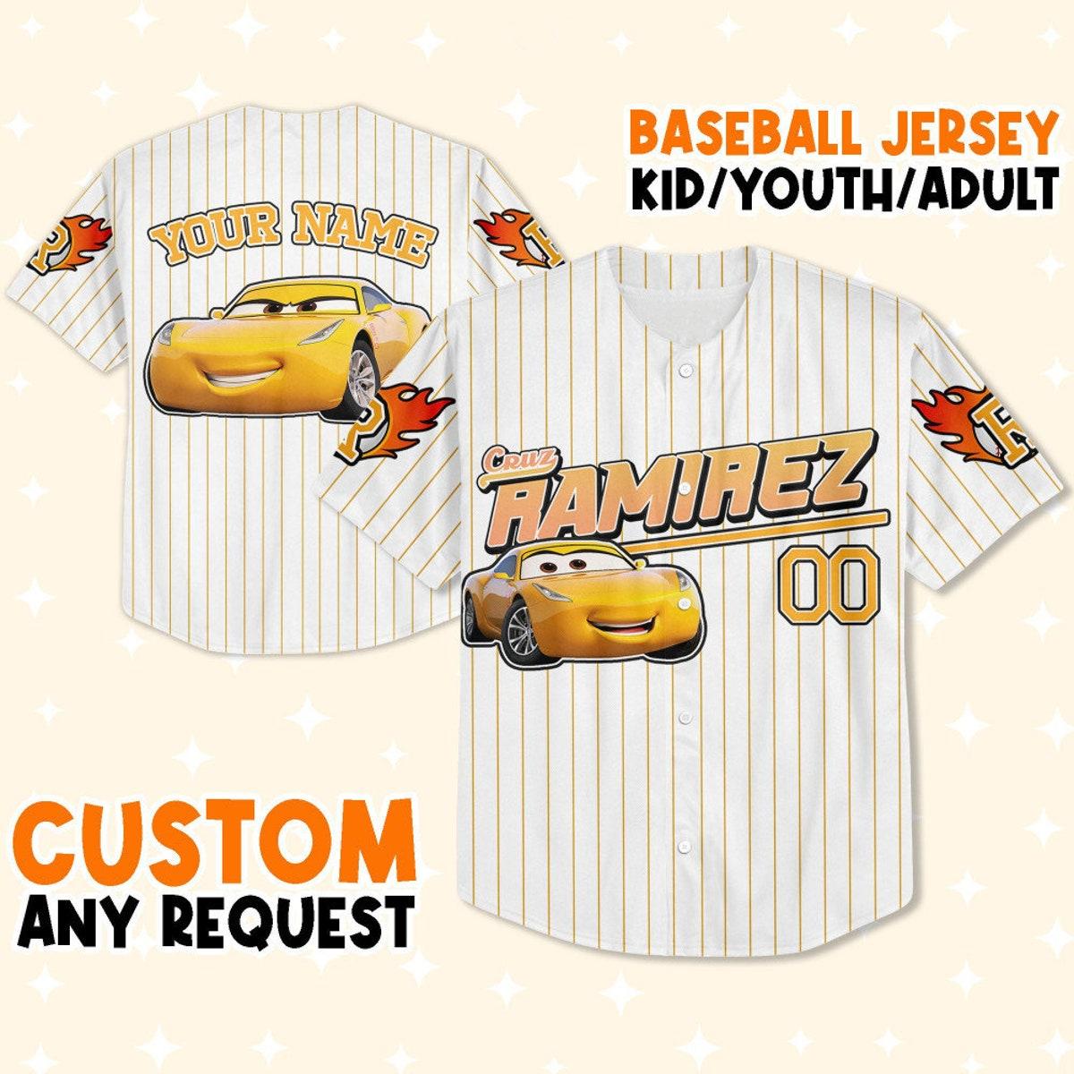 Mckenzieshoponline Cars Ramirez Yellow Lightning Mcqueen Personalized Baseball Jersey For Fans