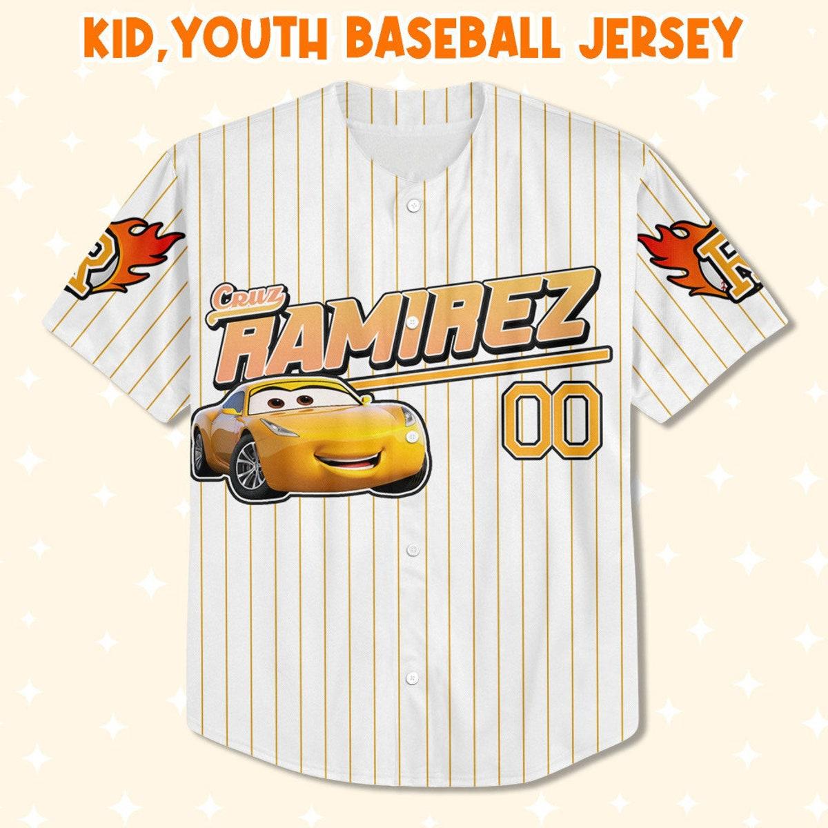 Mckenzieshoponline Cars Ramirez Yellow Lightning Mcqueen Personalized Baseball Jersey For Fans - Image 3
