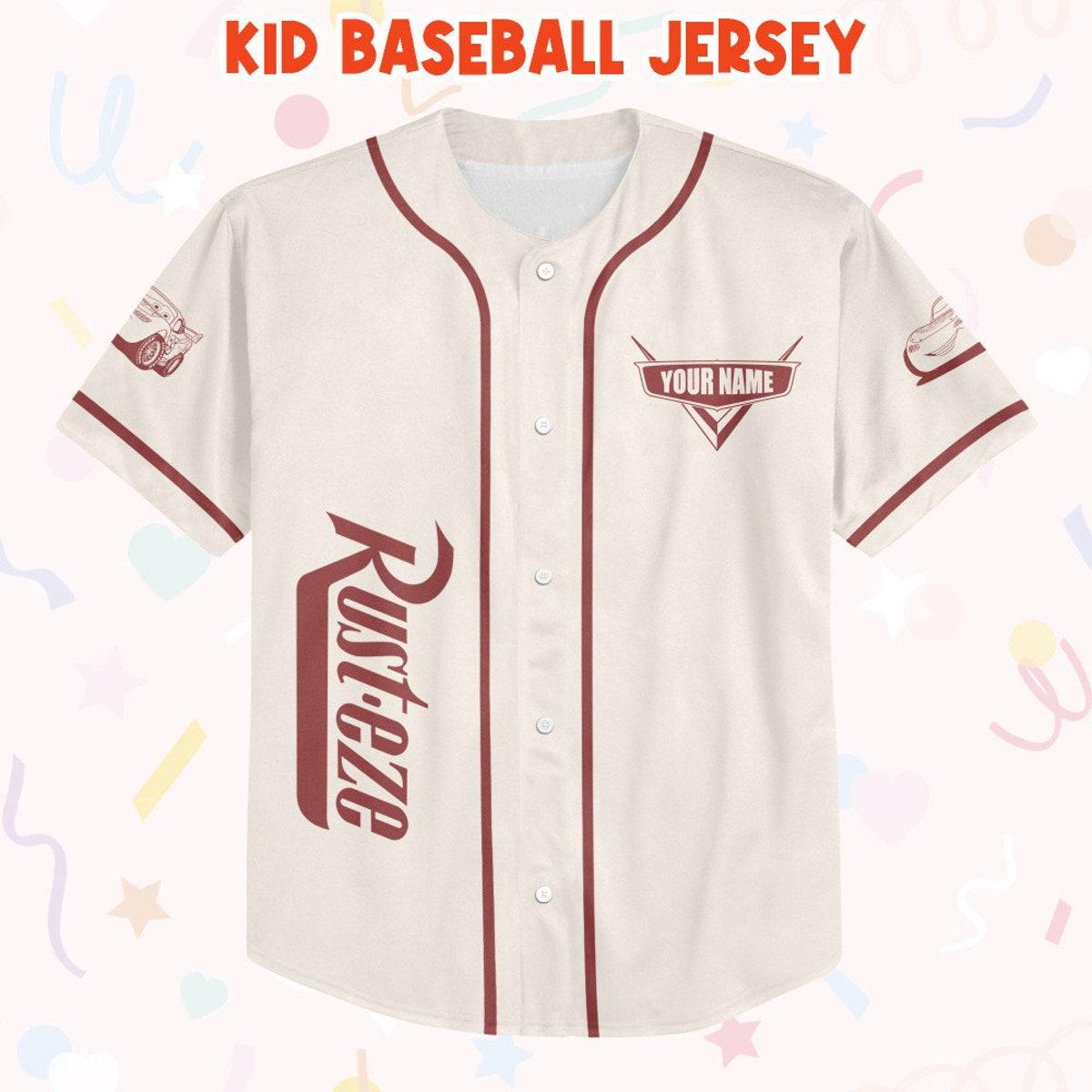 Mckenzieshoponline Cars Retro Lightning Mcqueen Car 1977 Personalized Baseball Jersey For Fans - Image 3