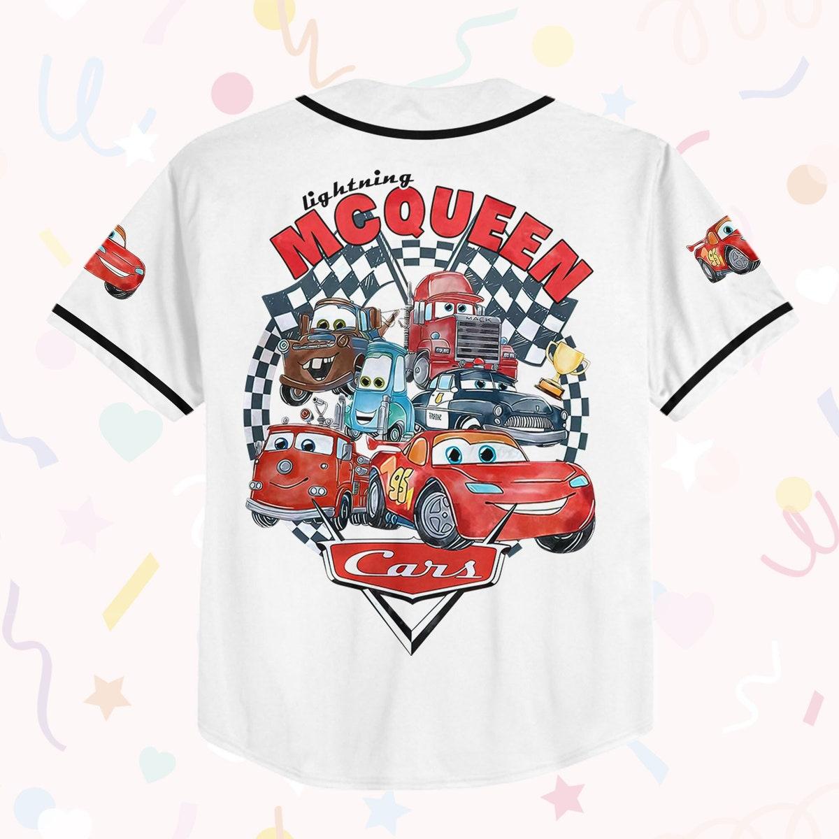 Mckenzieshoponline Cars Retro Vintage Lightning Mcqueen Art Personalized Baseball Jersey For Fans - Image 4