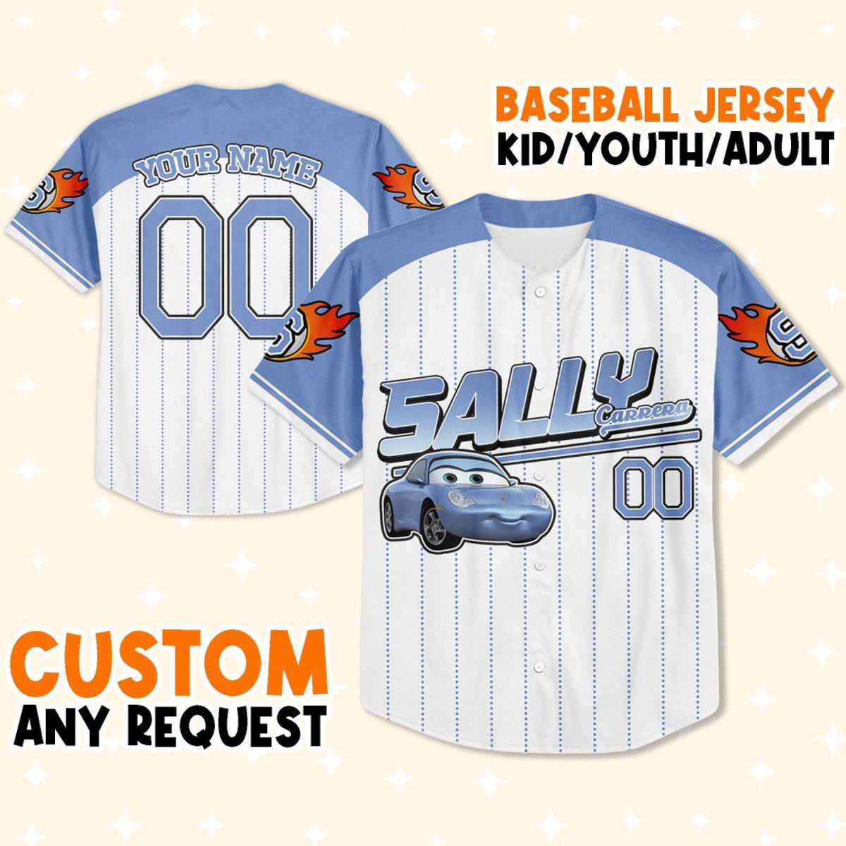 Mckenzieshoponline Cars Sally Blue Personalized Baseball Jersey For Fans