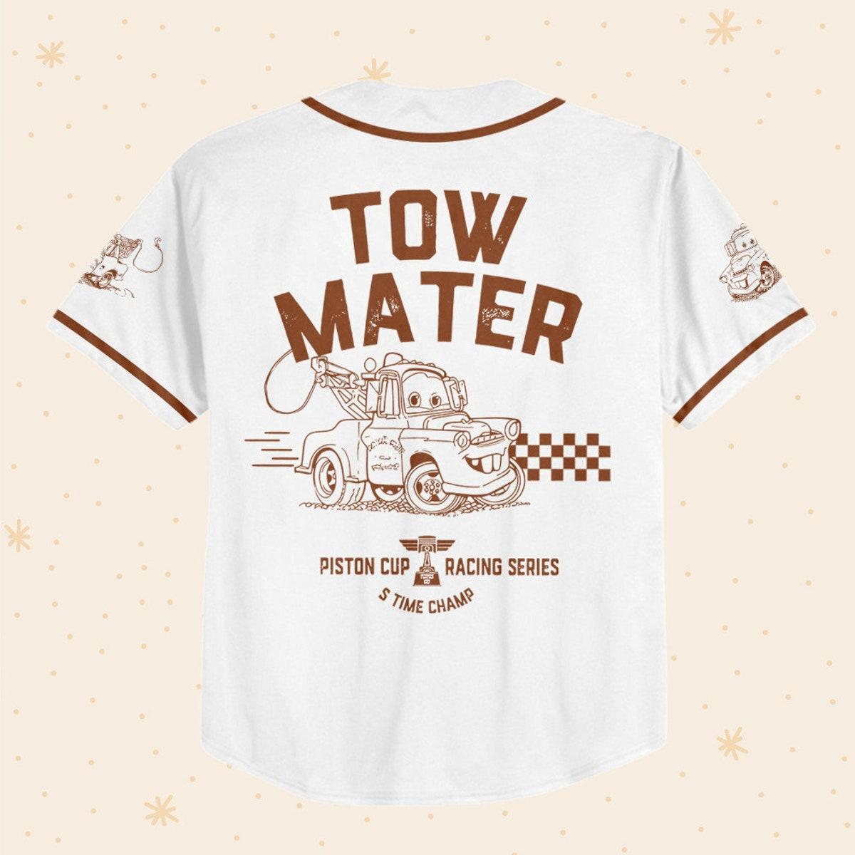 Mckenzieshoponline Cars Tow Mater Piston Cup Racing Series Disney Personalized Baseball Jersey For Fans - Image 4