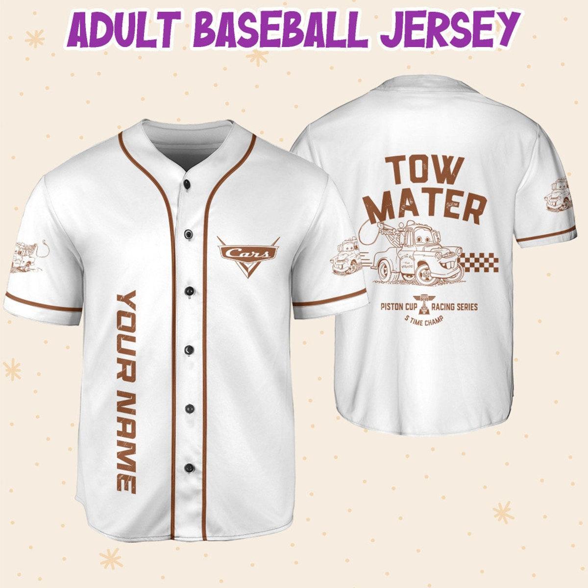 Mckenzieshoponline Cars Tow Mater Piston Cup Racing Series Disney Personalized Baseball Jersey For Fans - Image 7