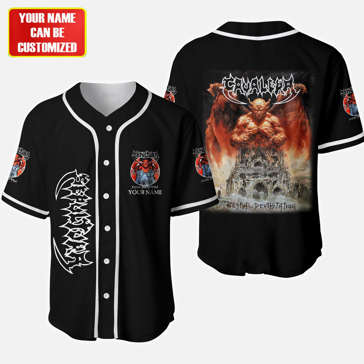 Jerseytrend Cavalera Conspiracy Bestial Devastation Personalized Baseball Jersey For Fans - Image 2
