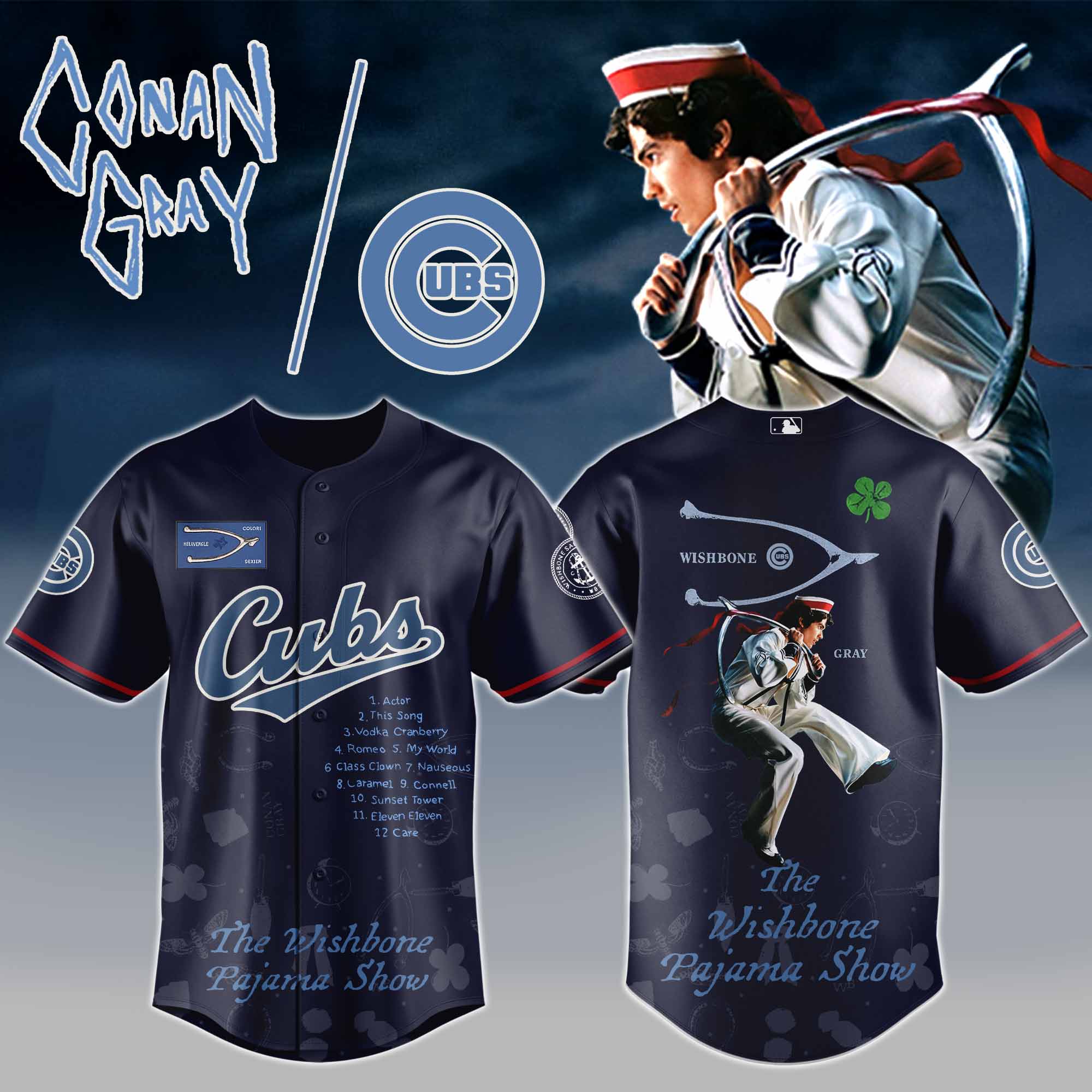 Jerseytrend Chicago Cubs MLB x The Wishbone Pajama Show Personalized Baseball Jersey For Fans
