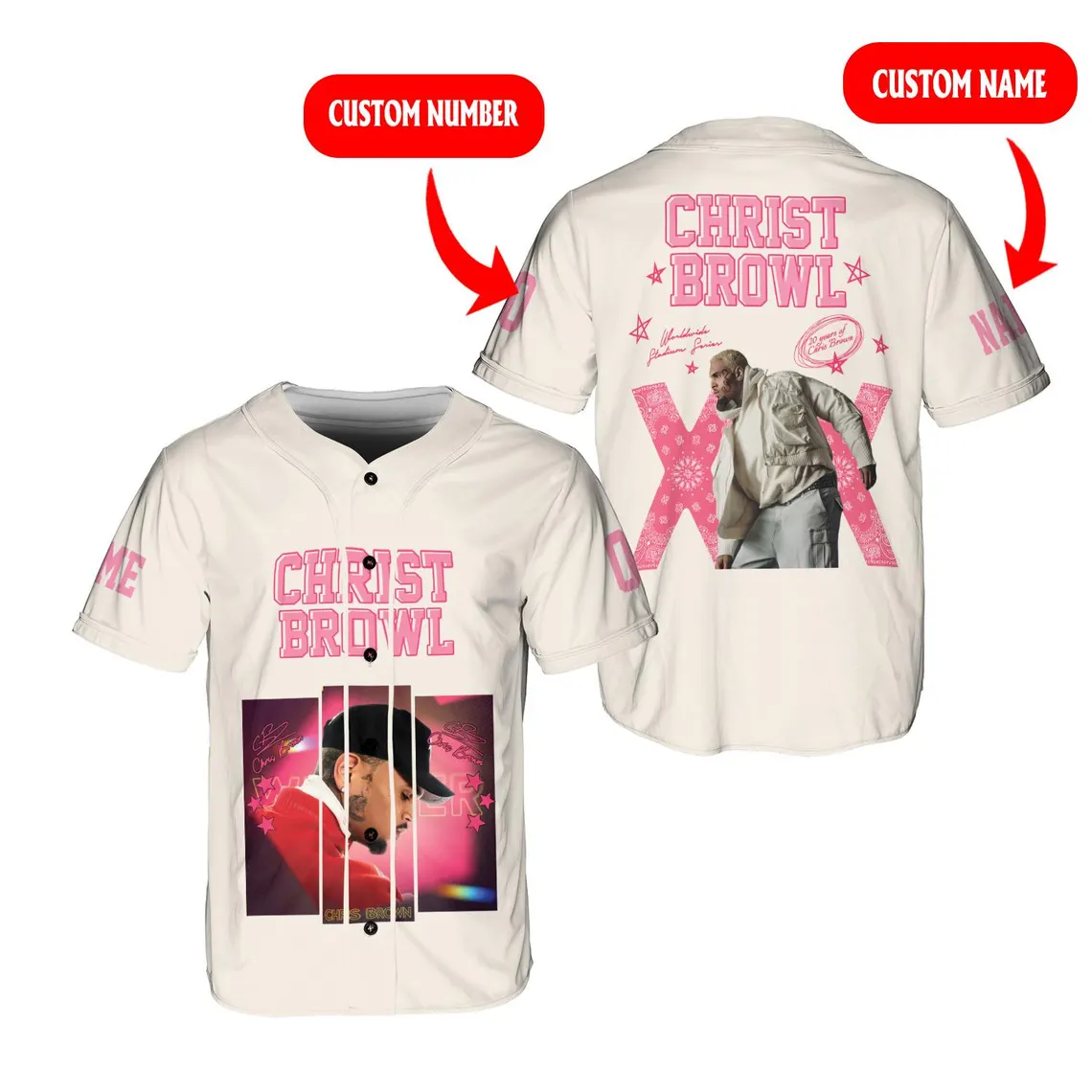 Mckenzieshoponline Chris Brown x Breezy Bowl XX Personalized Baseball Jersey For Fans