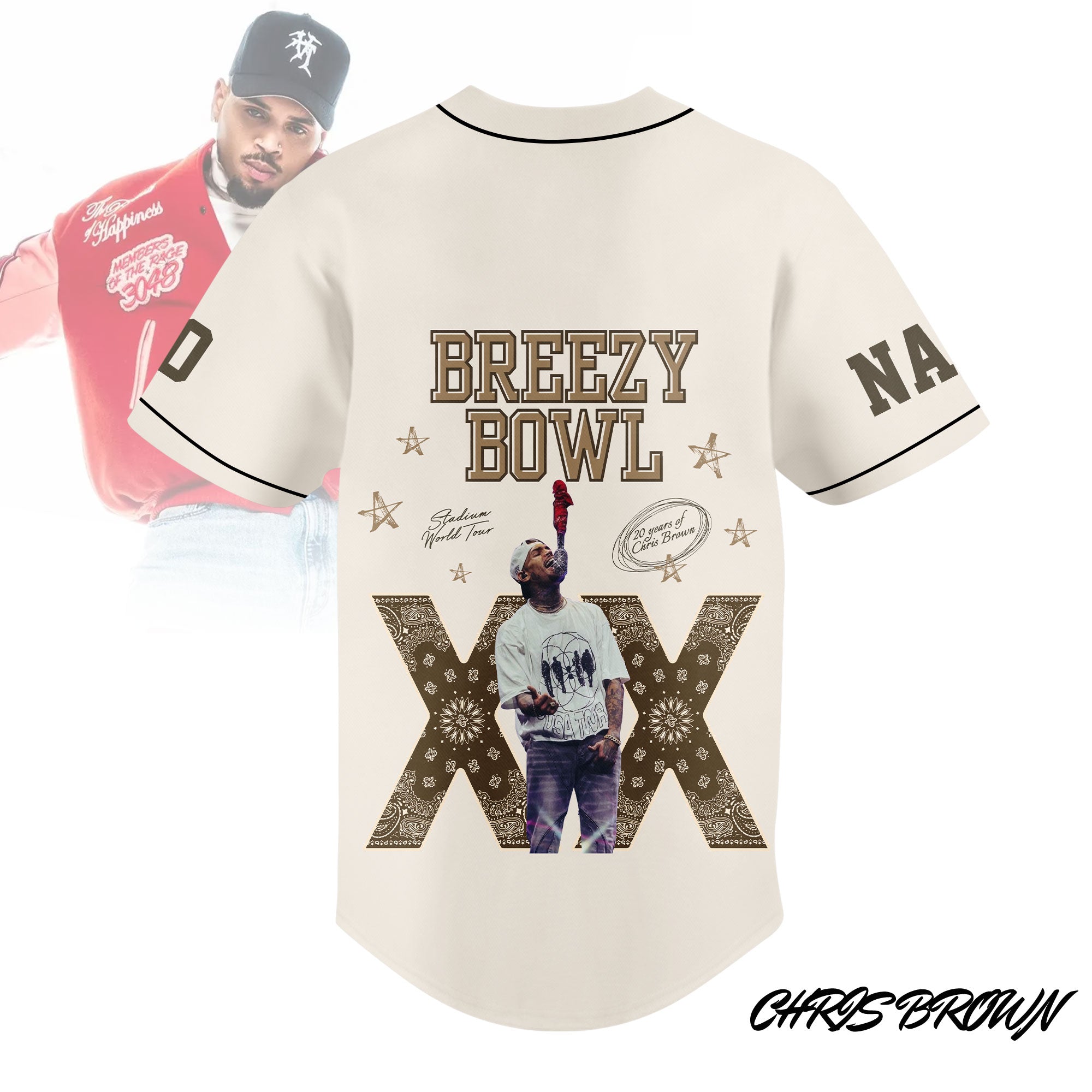 Mckenzieshoponline Chris Brown x Breezy Bowl XX Personalized Baseball Jersey For Fans - Image 3