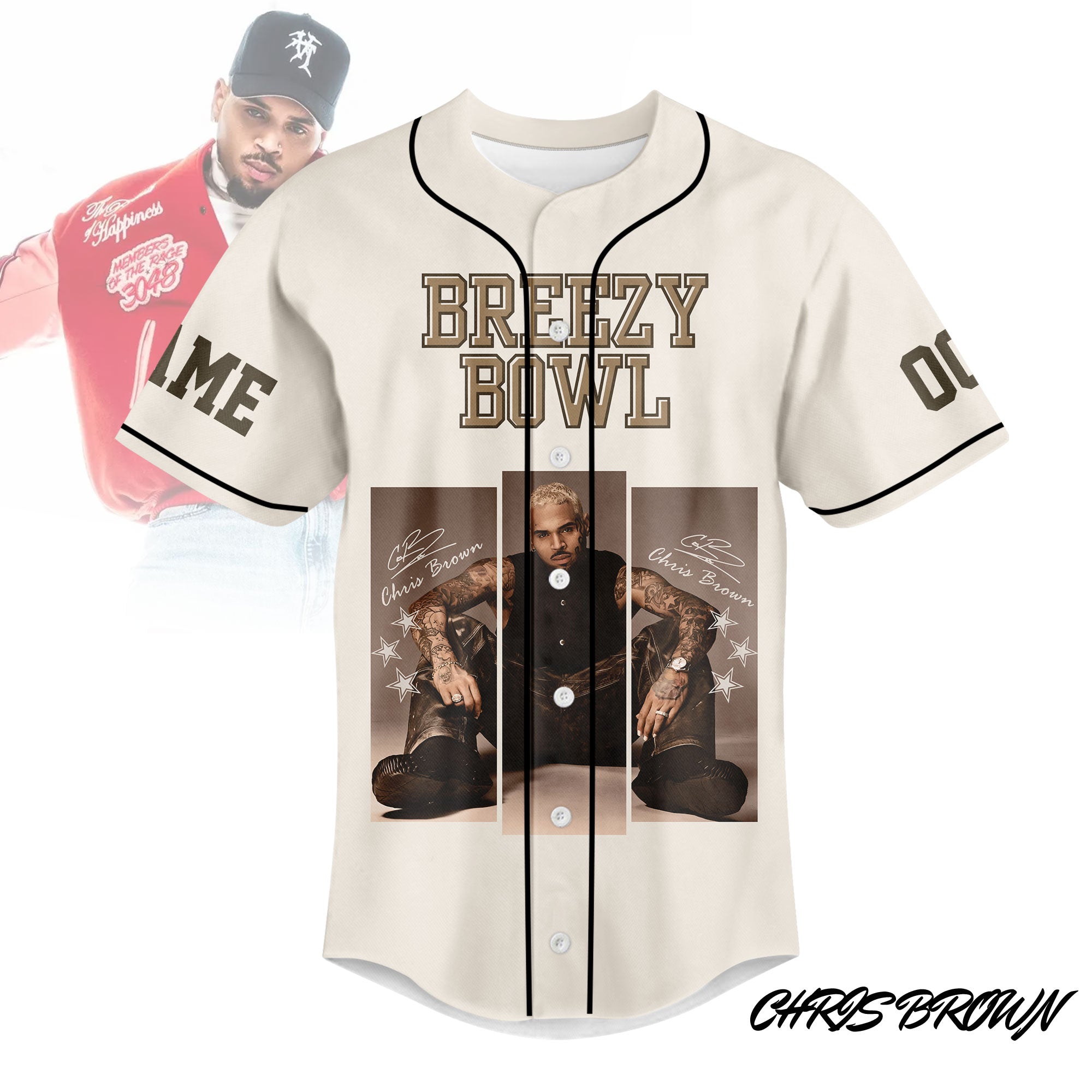 Mckenzieshoponline Chris Brown x Breezy Bowl XX Personalized Baseball Jersey For Fans - Image 2