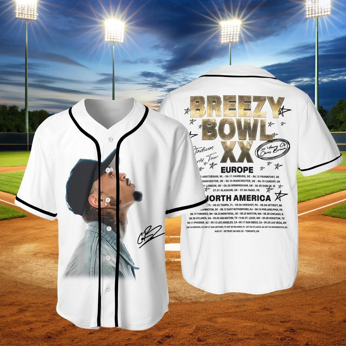 Mckenzieshoponline Chris Brown x Breezy Bowl XX Personalized Baseball Jersey For Fans - Image 2