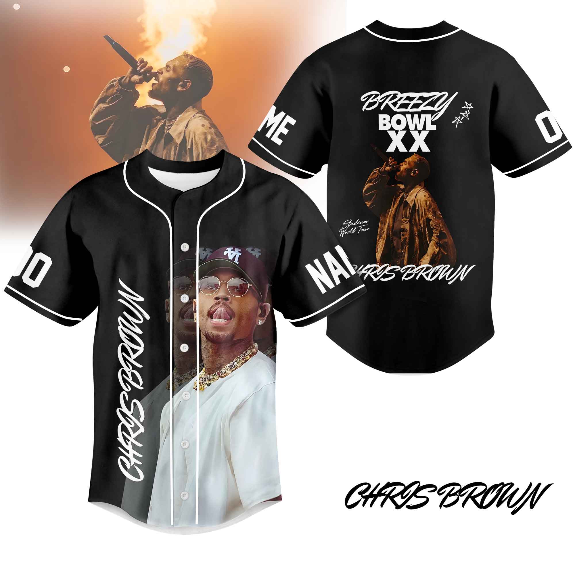 Mckenzieshoponline Chris Brown x Breezy Bowl XX Personalized Baseball Jersey For Fans