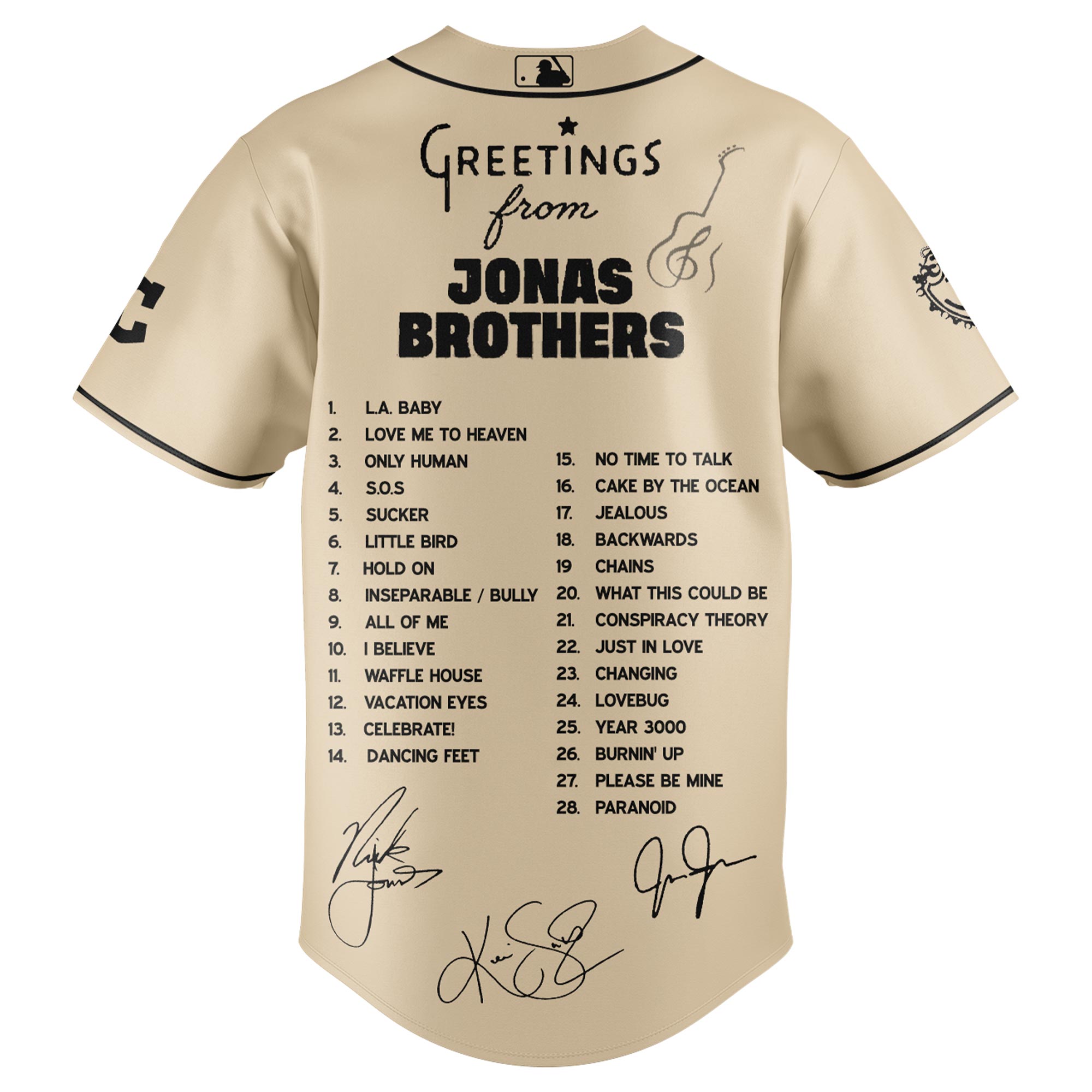 Jerseytrend Cleveland Guardians MLB x Greetings From Jonas Brothers Personalized Baseball Jersey For Fans - Image 3
