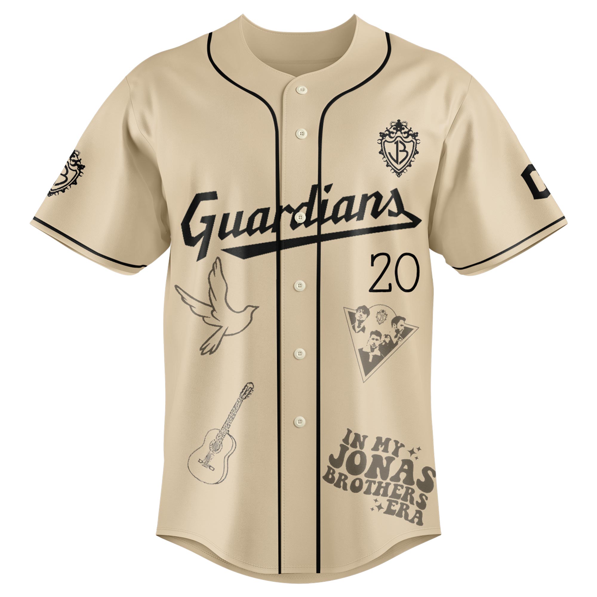 Jerseytrend Cleveland Guardians MLB x Greetings From Jonas Brothers Personalized Baseball Jersey For Fans - Image 4