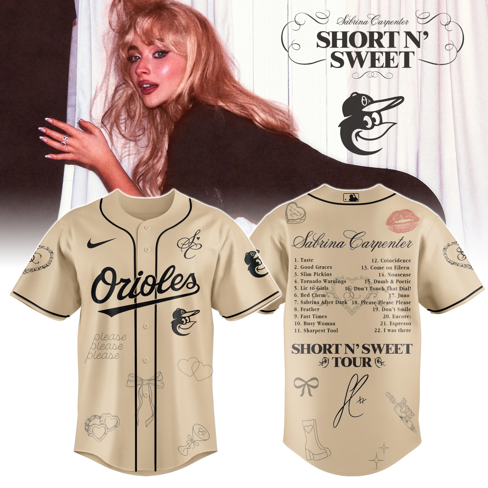 Mckenzieshoponline Colorado Rockies MLB x Sabrina Carpenter Short n' Sweet Tour Personalized Baseball Jersey For Fans