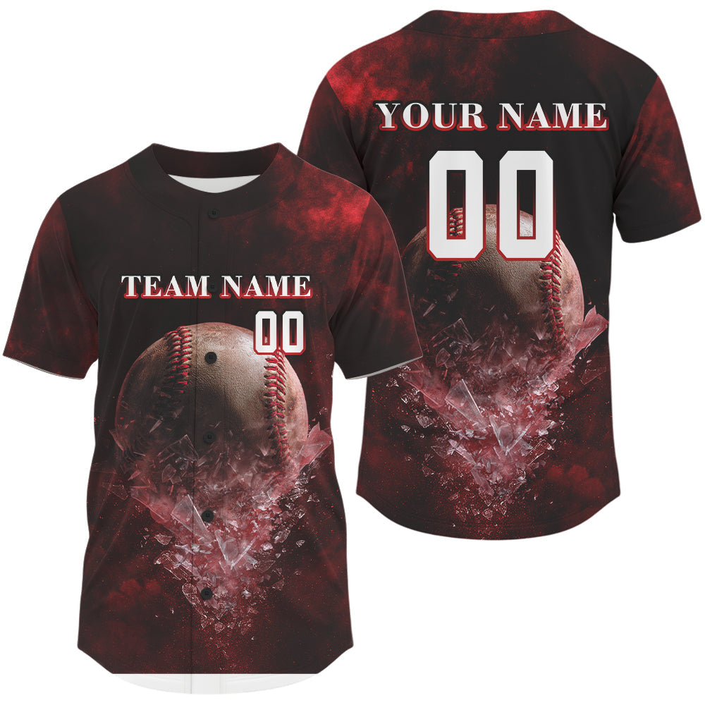 Mckenzieshoponline Cracked Glass Personalized Baseball Jersey For Fans