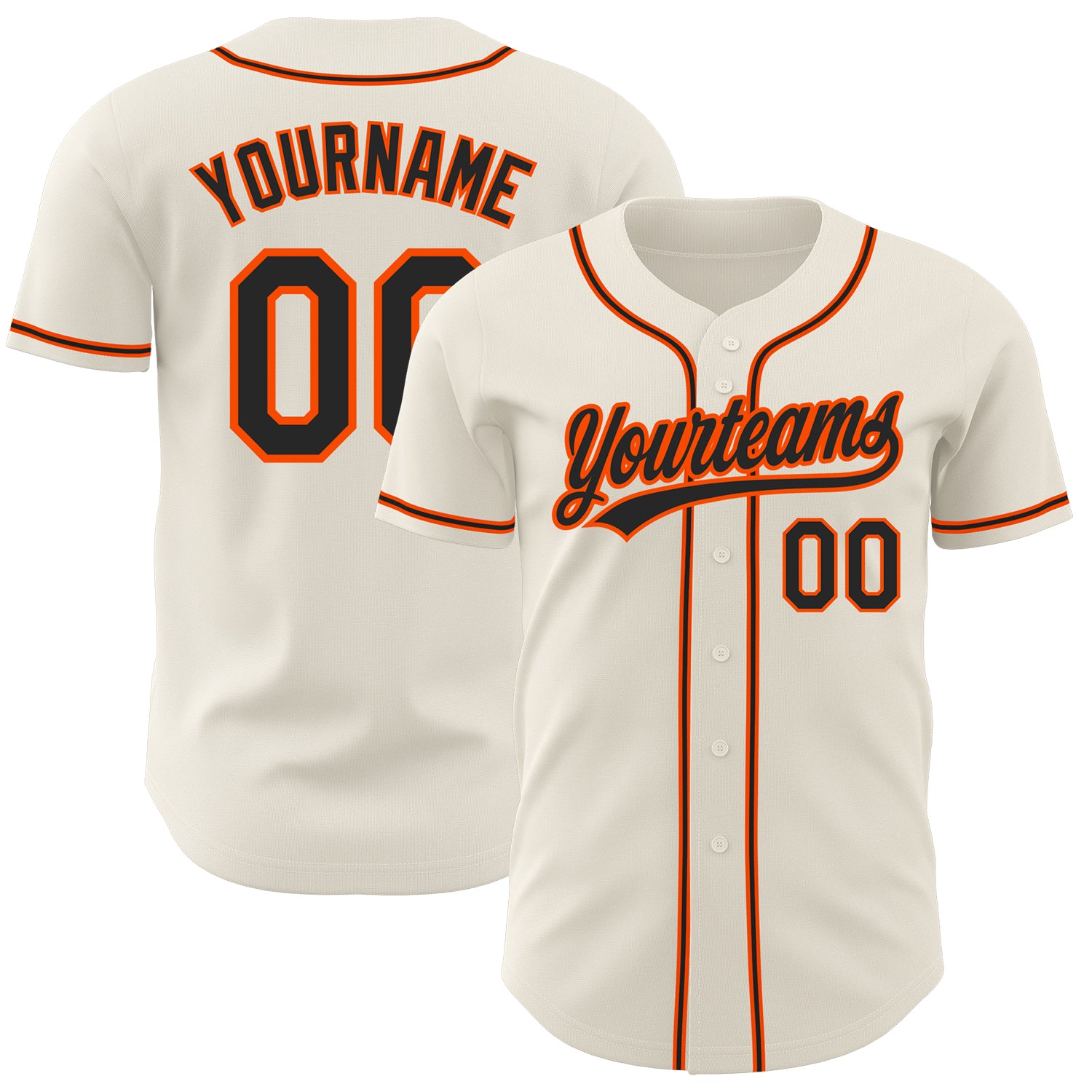 Jerseytrend Cream Black Orange Personalized Baseball Jersey For Fans