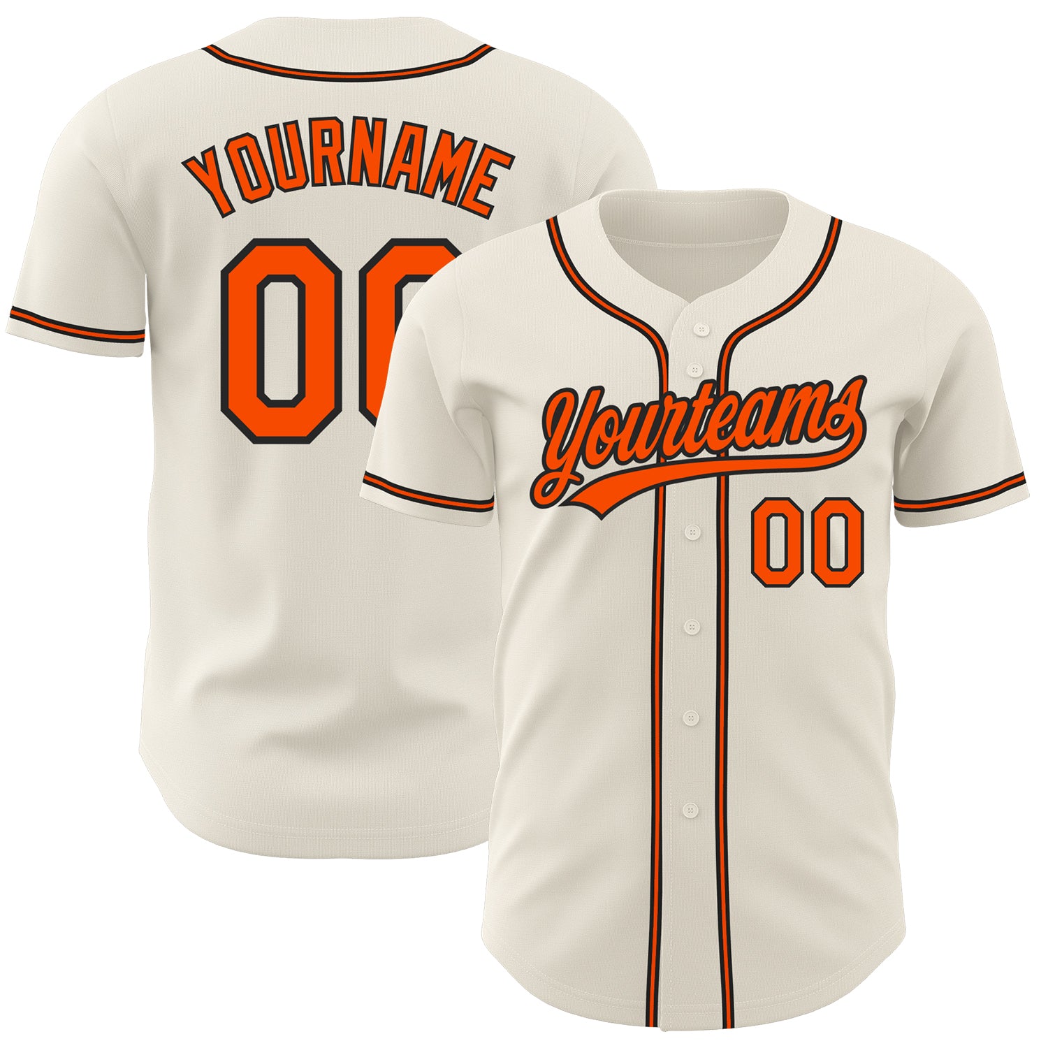 Jerseytrend Cream Orange Black Personalized Baseball Jersey For Fans