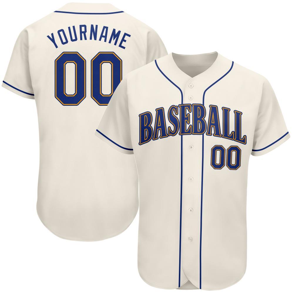 Jerseytrend Cream Royal Gold Personalized Baseball Jersey For Fans