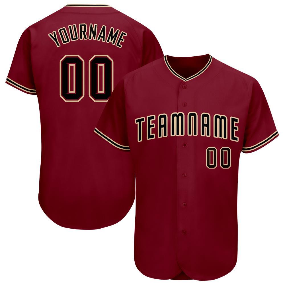 Jerseytrend Crimson Black City Cream Personalized Baseball Jersey For Fans