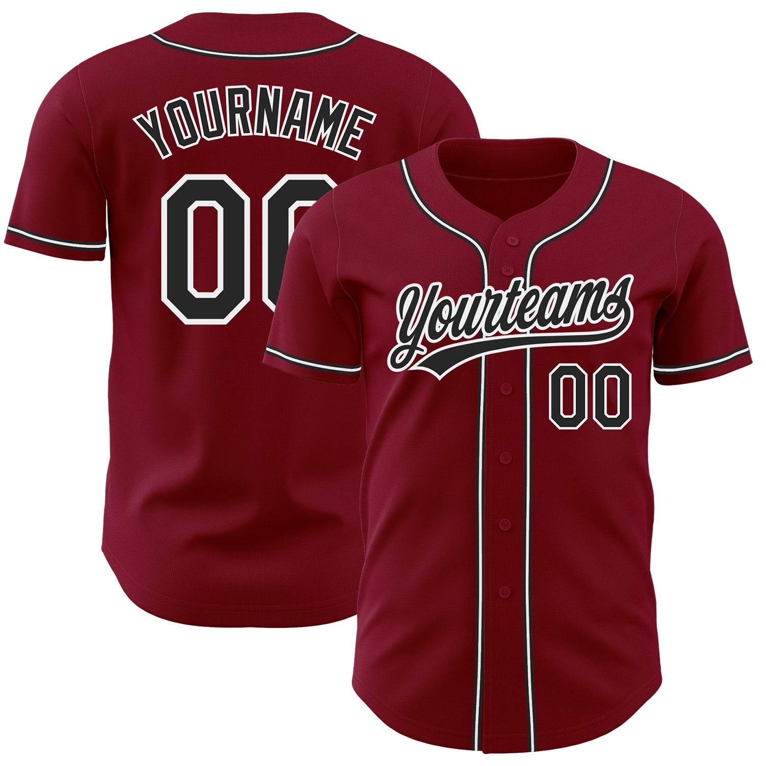 Mckenzieshoponline Crimson Black White Personalized Baseball Jersey For Fans