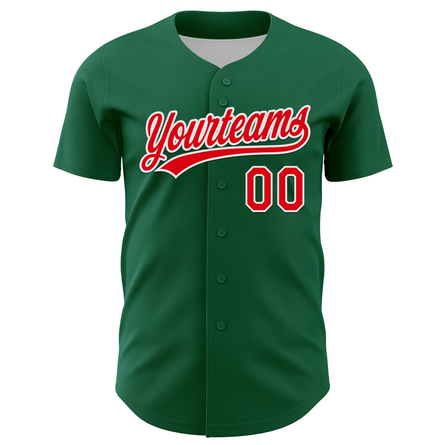 Jerseytrend Custom Kelly Green Fire Red-White 3D Funny Christmas Authentic Personalized Baseball Jersey For Fans - Image 2