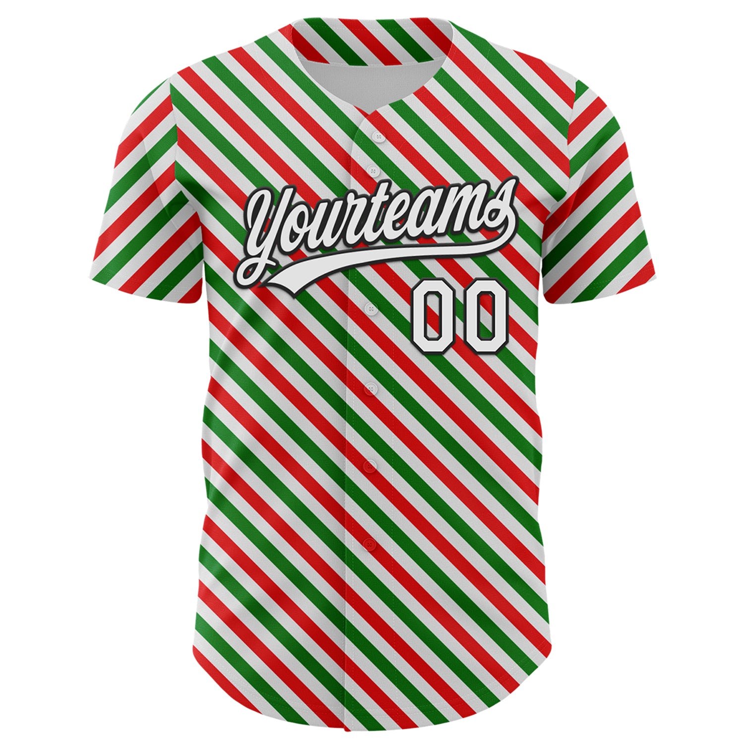 Jerseytrend Custom White Black Red-Kelly Green 3D Funny Christmas Authentic Personalized Baseball Jersey For Fans - Image 2