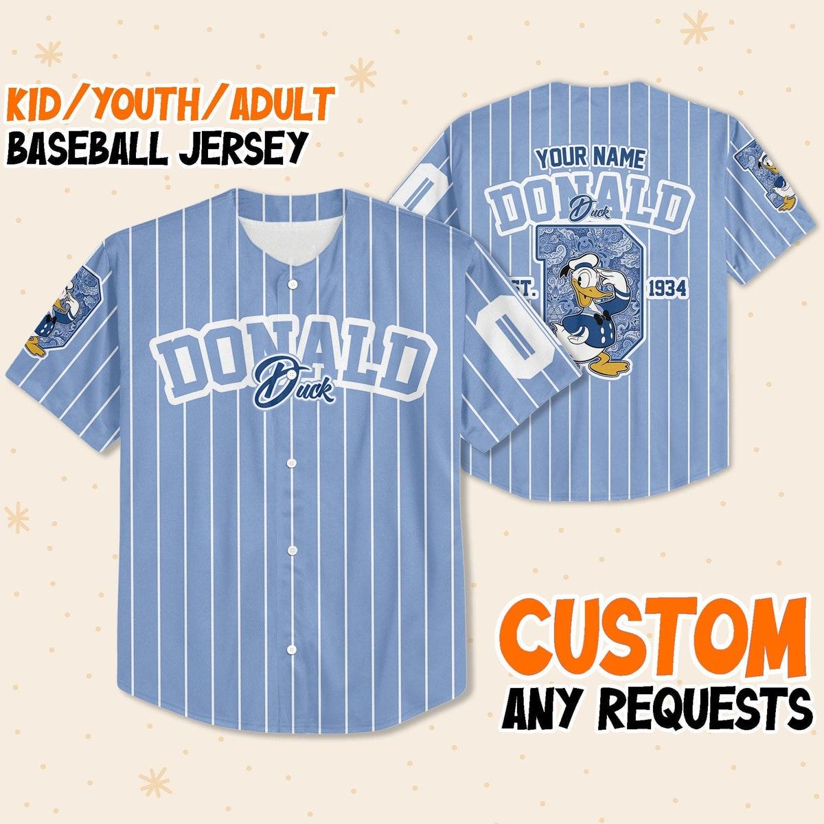 Mckenzieshoponline Cute D Donald Duck 1934 Disney Personalized Baseball Jersey For Fans - Image 2
