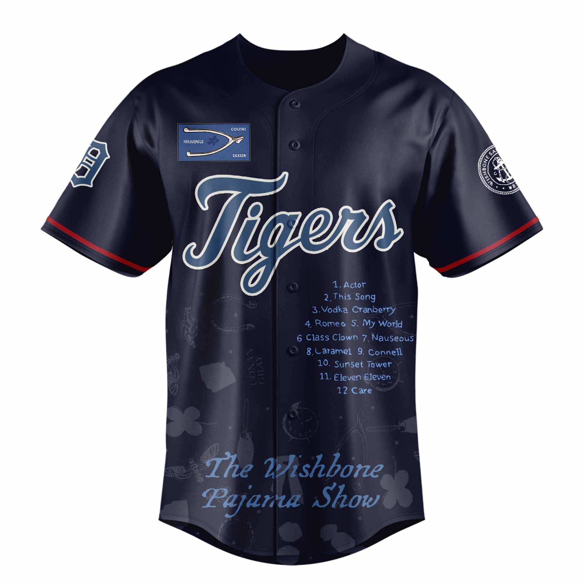 Jerseytrend Detroit Tigers MLB x The Wishbone Pajama Show Personalized Baseball Jersey For Fans - Image 2