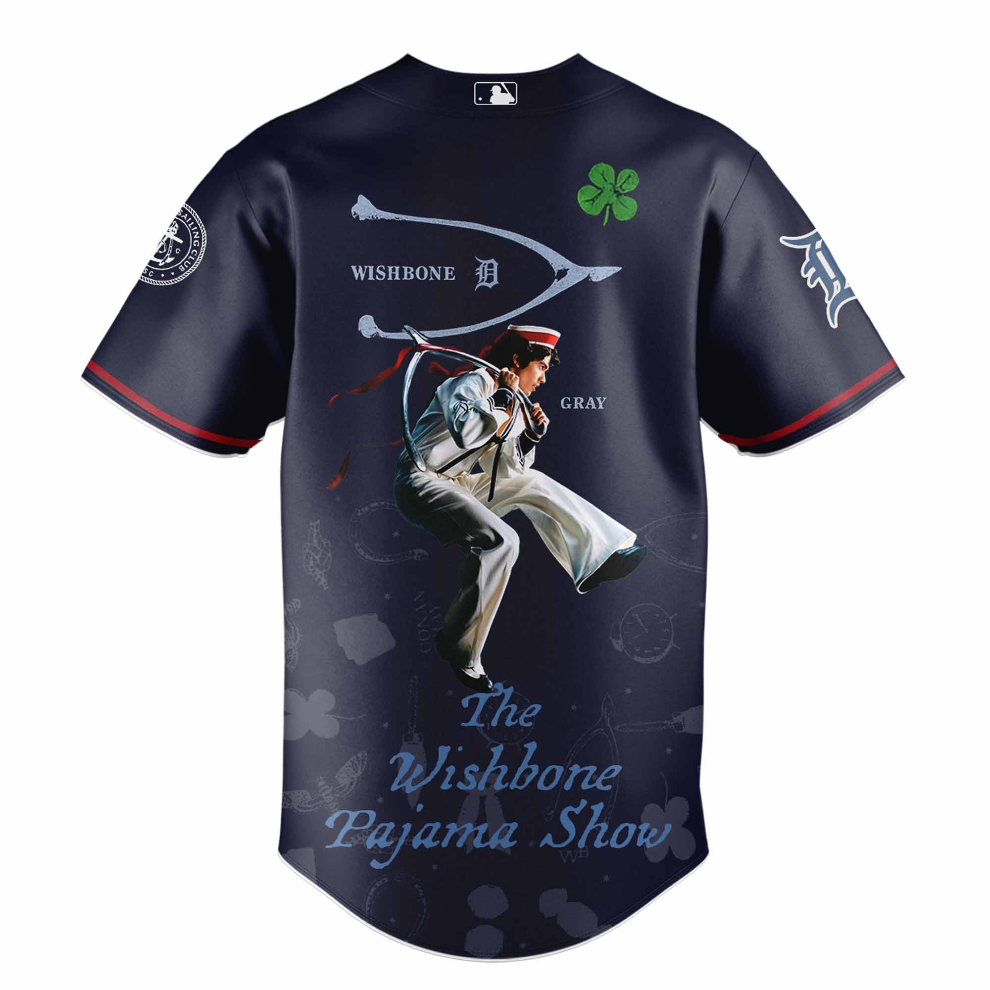 Jerseytrend Detroit Tigers MLB x The Wishbone Pajama Show Personalized Baseball Jersey For Fans - Image 3