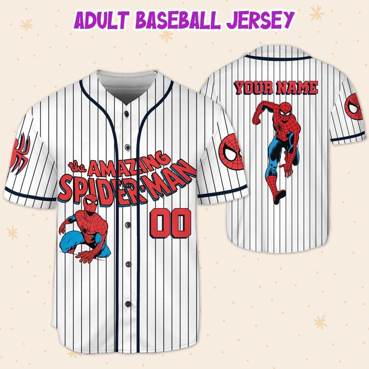 Mckenzieshoponline Disney Amazing Spider Man Vintage Classic Personalized Baseball Jersey For Fans - Image 6