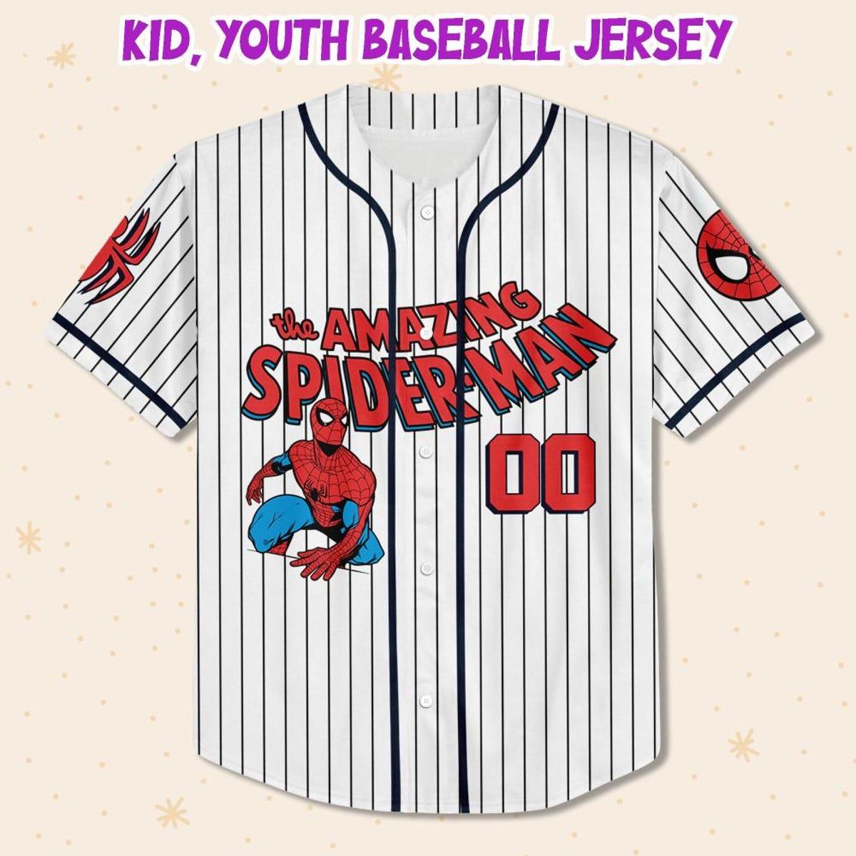 Mckenzieshoponline Disney Amazing Spider Man Vintage Classic Personalized Baseball Jersey For Fans - Image 3