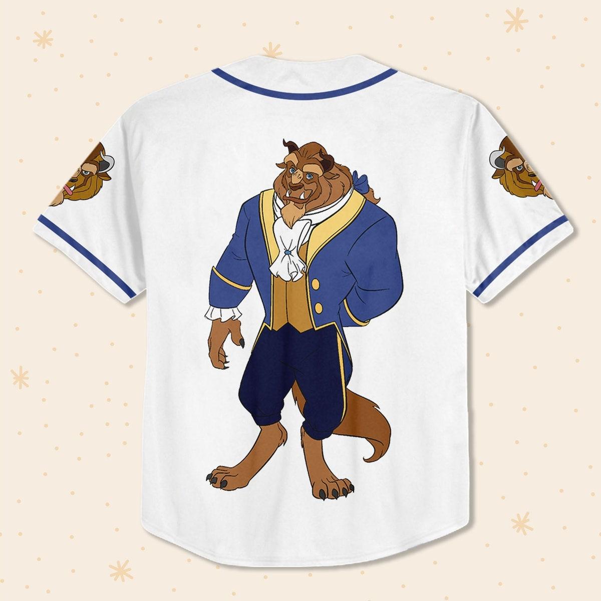 Mckenzieshoponline Disney Beauty And The Beast Prince Simple White Personalized Baseball Jersey For Fans - Image 4