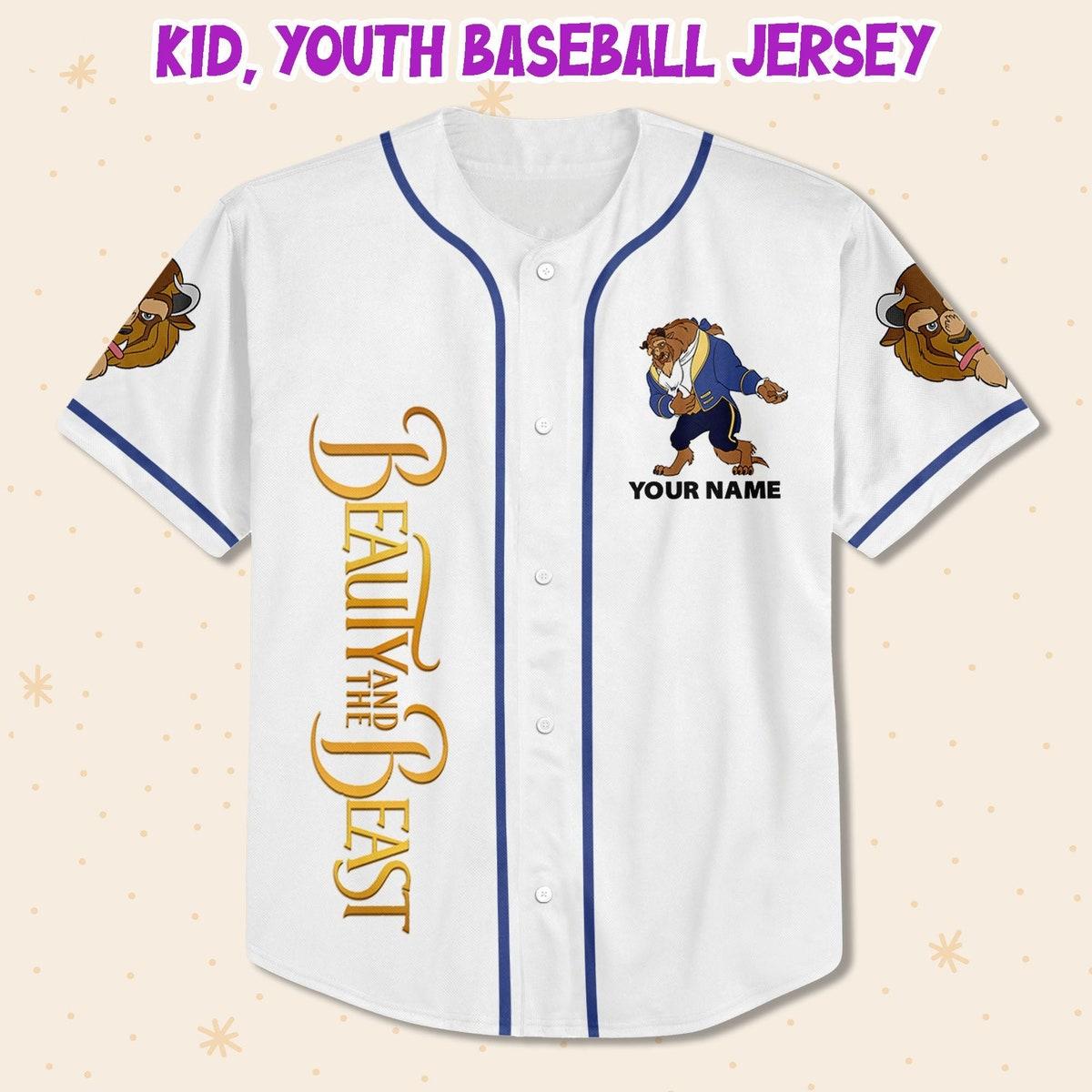 Mckenzieshoponline Disney Beauty And The Beast Prince Simple White Personalized Baseball Jersey For Fans - Image 3