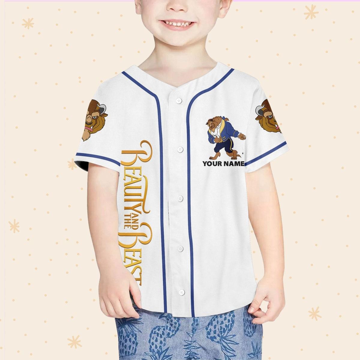 Mckenzieshoponline Disney Beauty And The Beast Prince Simple White Personalized Baseball Jersey For Fans - Image 5