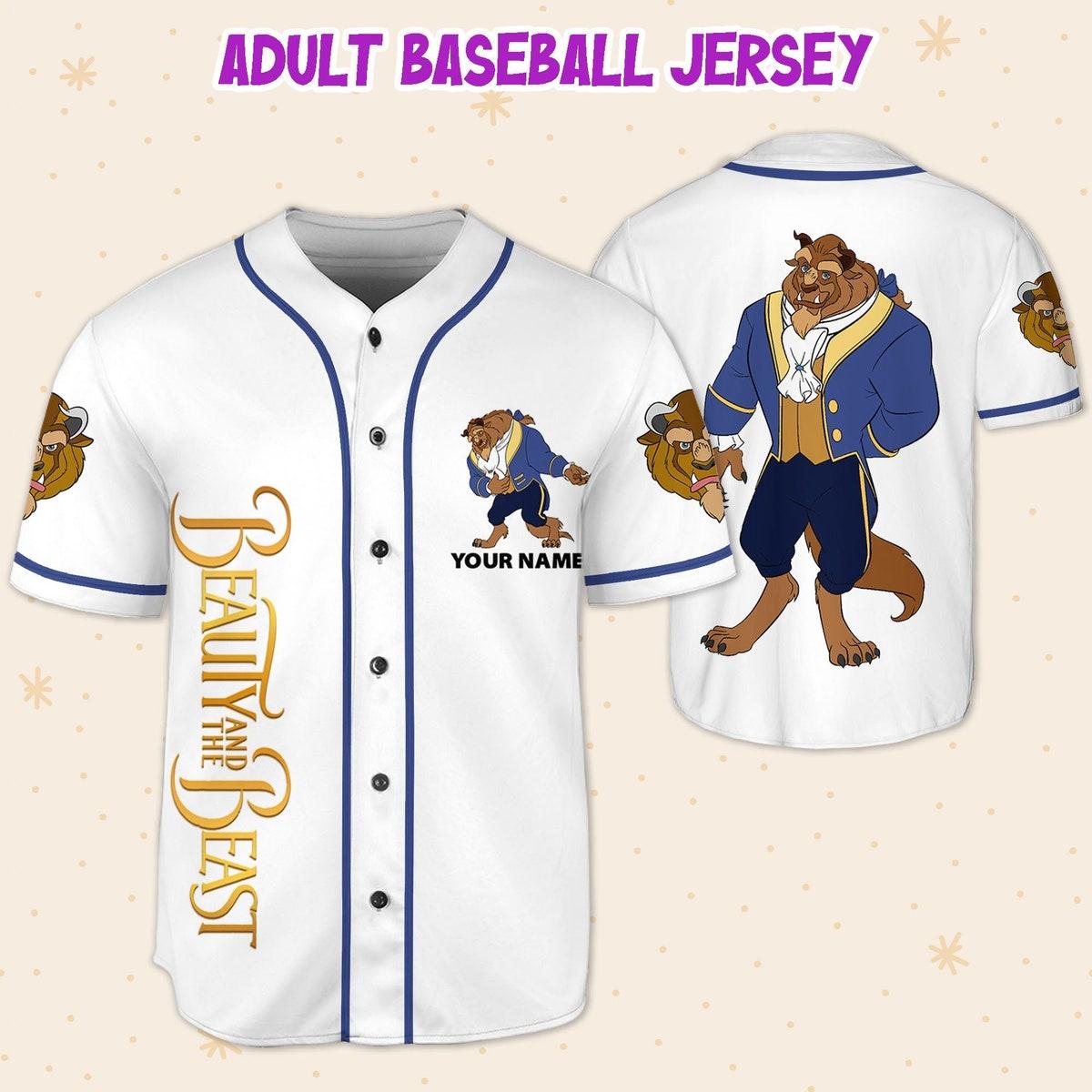 Mckenzieshoponline Disney Beauty And The Beast Prince Simple White Personalized Baseball Jersey For Fans - Image 6