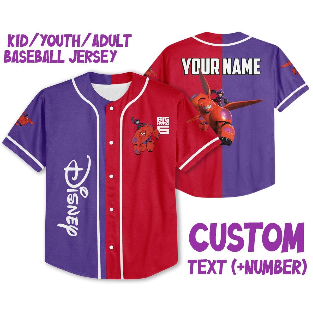Mckenzieshoponline Disney Big Hero 6 Baymax And Hiro Personalized Baseball Jersey For Fans