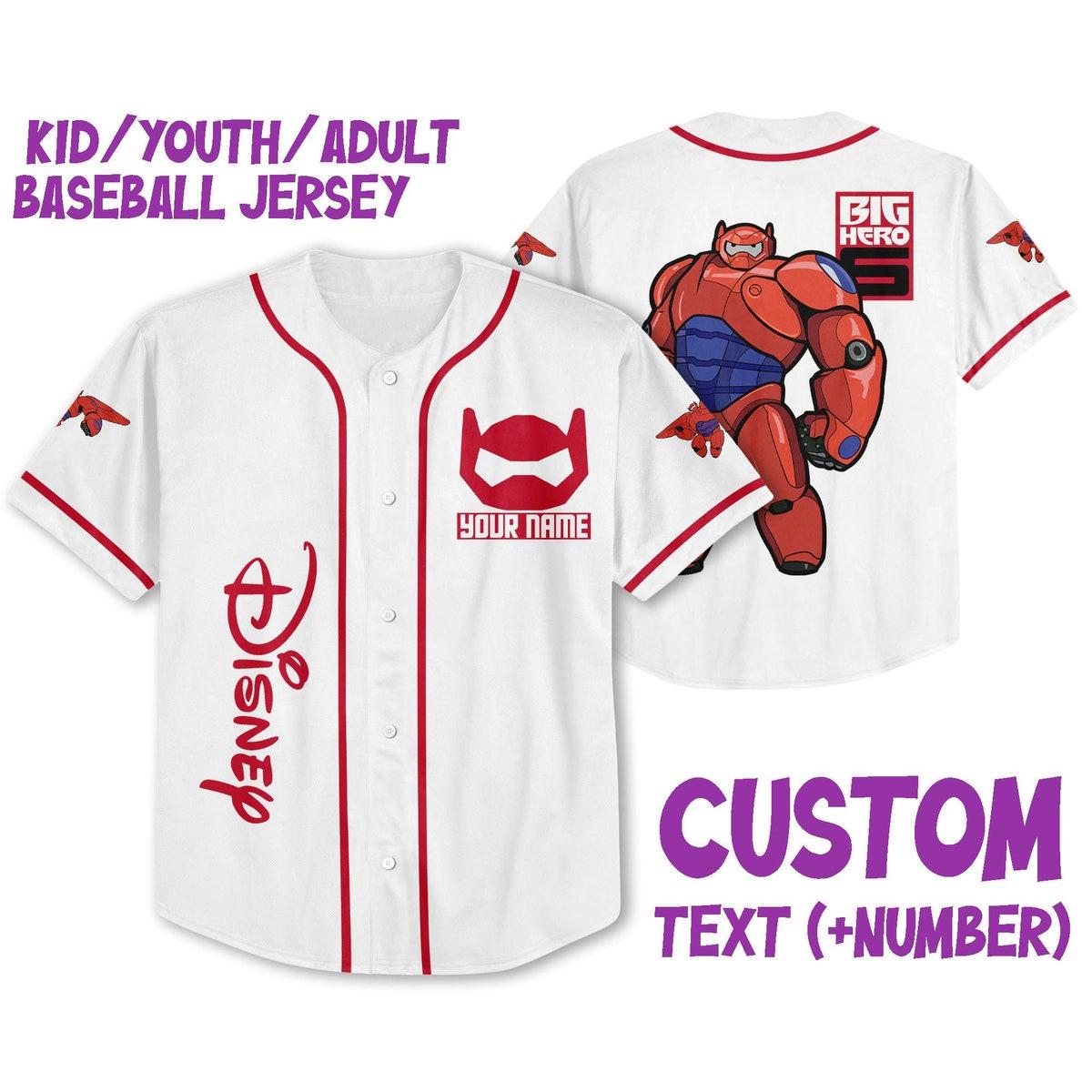 Mckenzieshoponline Disney Big Hero 6 Baymax In Armor Personalized Baseball Jersey For Fans
