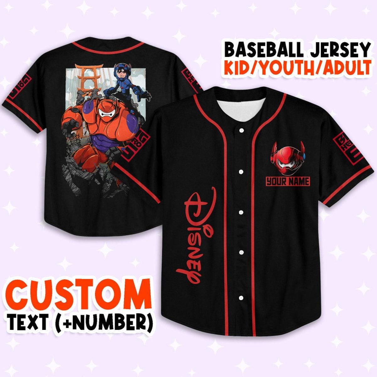 Mckenzieshoponline Disney Big Hero 6 Black Color Personalized Baseball Jersey For Fans - Image 2