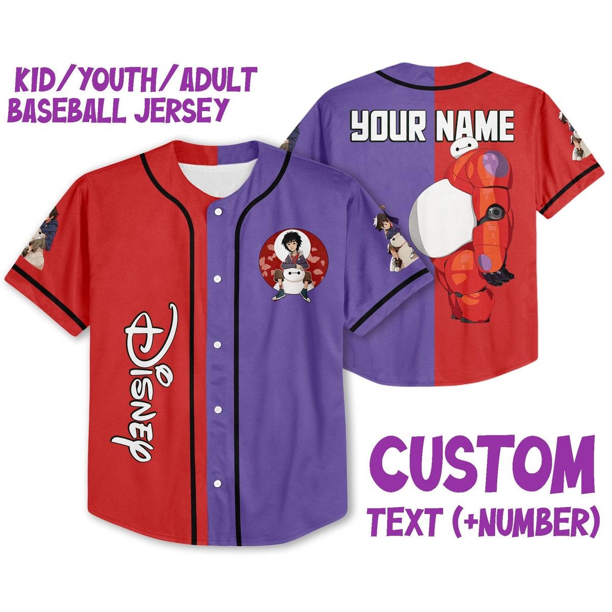 Mckenzieshoponline Disney Big Hero 6 Cute Baymax And Hiro Personalized Baseball Jersey For Fans