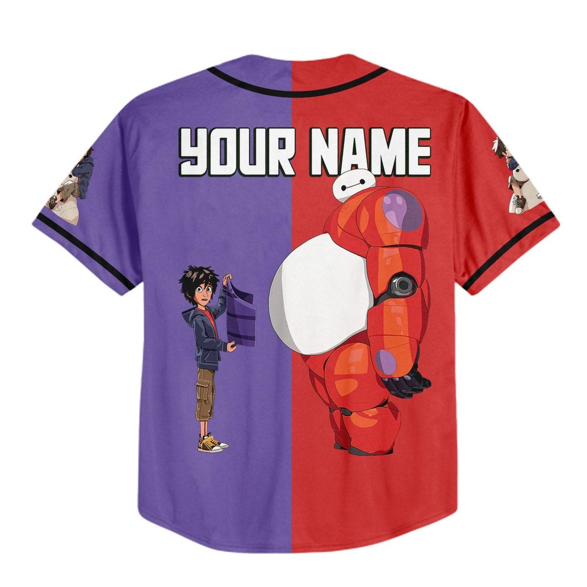 Mckenzieshoponline Disney Big Hero 6 Cute Baymax And Hiro Personalized Baseball Jersey For Fans - Image 4