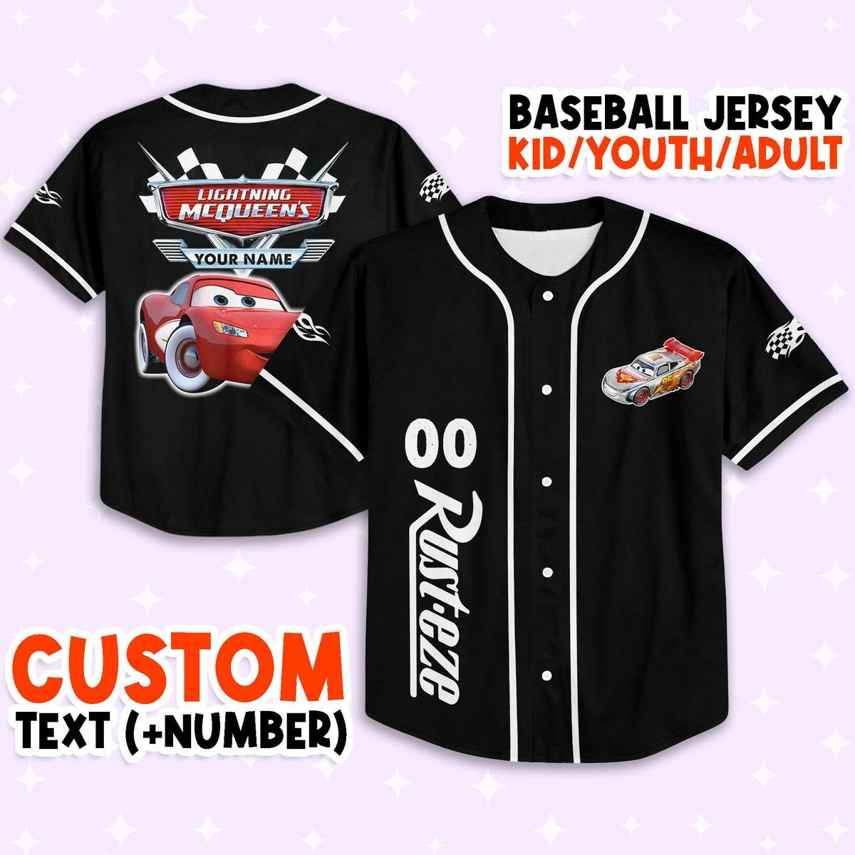 Mckenzieshoponline Disney Cars Lightning Mcqueen Awesome Personalized Baseball Jersey For Fans - Image 2