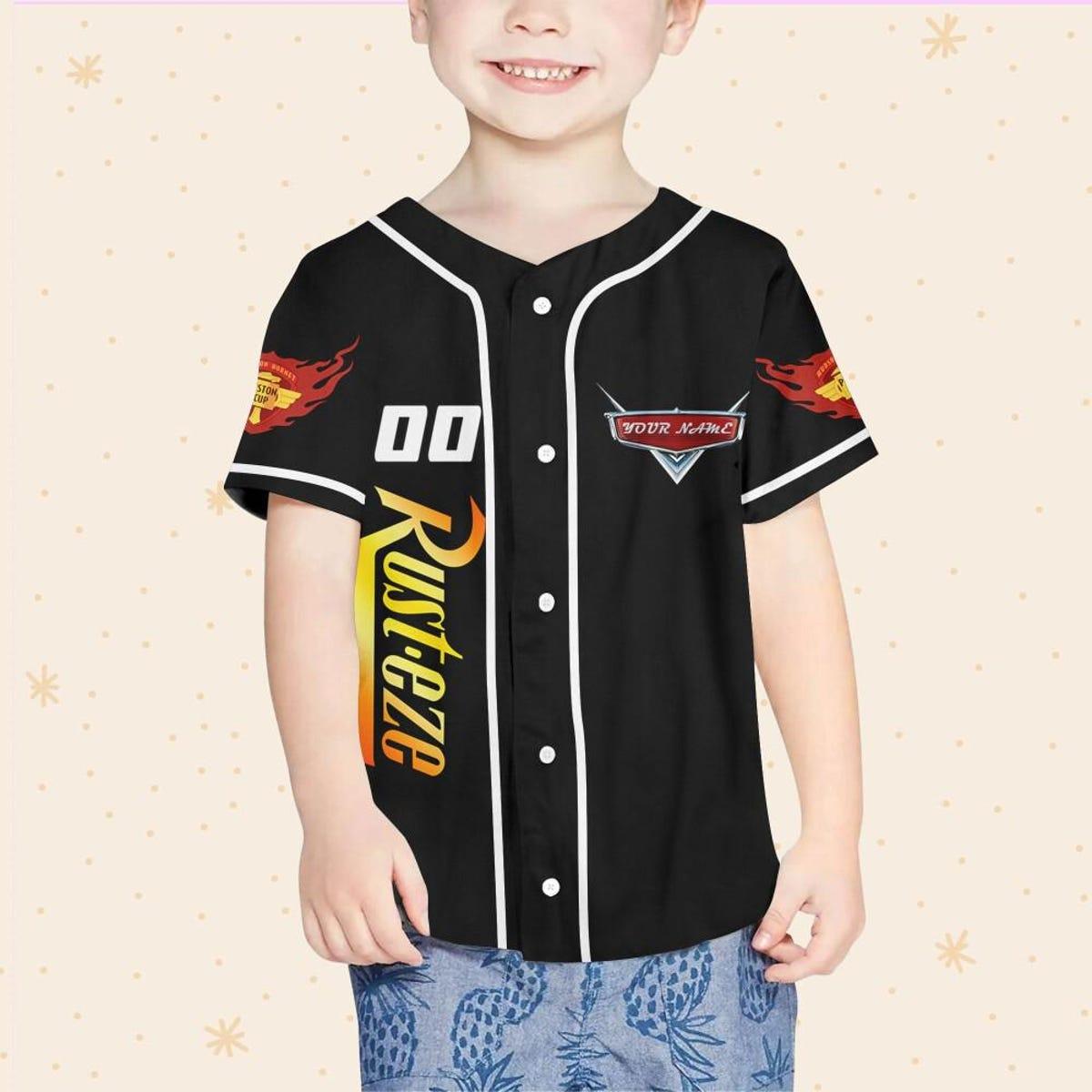 Mckenzieshoponline Disney Cars Lightning Mcqueen Black White Personalized Baseball Jersey For Fans - Image 5