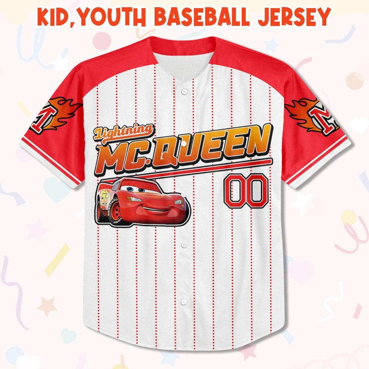 Mckenzieshoponline Disney Cars Lightning Mcqueen Collection Awesome Personalized Baseball Jersey For Fans - Image 3
